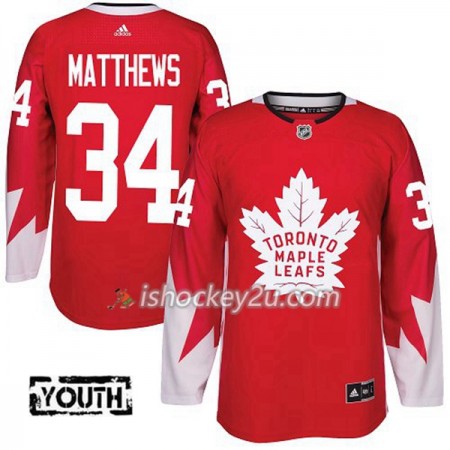 Børn NHL Toronto Maple Leafs Trøje Auston Matthews 34 Adidas 2017-2018 Rød Authentic Børn NHL Toronto Maple Leafs Trøje Auston Matthews 34 Adidas 2017-2018 Rød Authentic